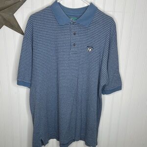 Big Dogs Blue Patterned Polo Shirt Size Extra Large